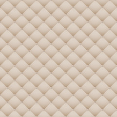 Fototapeta premium Beige leather upholstery vector seamless pattern, render. Quilted leather texture. Can be used in web design and graphic design as a light monotone background.