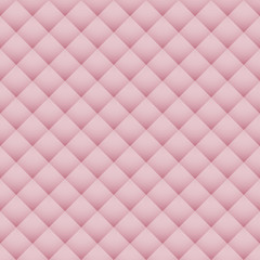 Pink leather upholstery vector seamless pattern. Quilted leather texture. Can be used in web design and graphic design as a light monotone background.