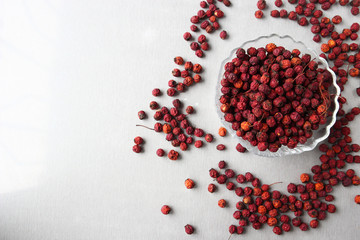 Red hawthorn berries 