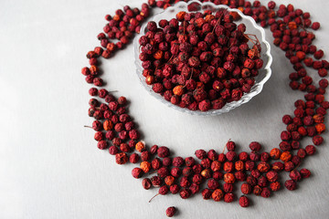 Red hawthorn berries 