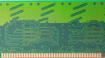 Circuit pattern on the RAM used for computers.