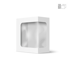 White vector product package box with window,