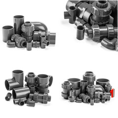 Plumber tubes for water isolated on a white background
