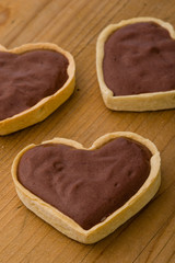 heart shape chocolate tart