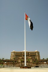 Hissing the flag in Abu Dhabi