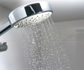 water drops in a shower