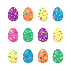 Easter eggs, colorful with different patterns