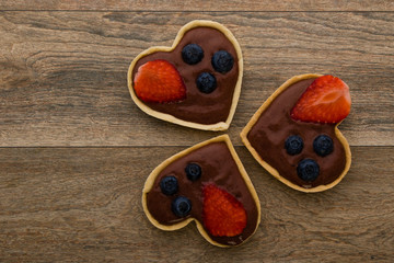 heart shape chocolate tart