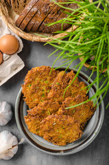 Potato pancakes with garlic