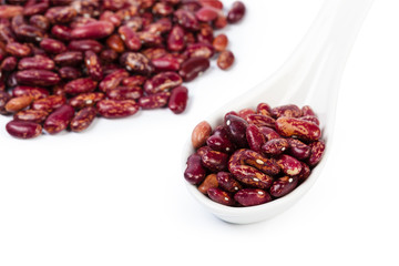 Red beans isolated on white background