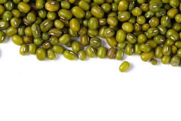 Mung beans isolated on white background