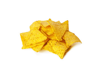 Naklejka premium corn nachos on white background