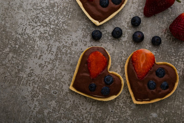 heart shape chocolate tart