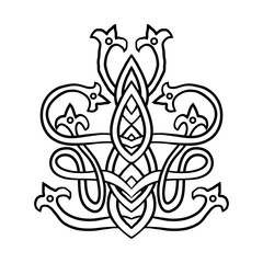 Ethnic abstract pattern. Vector illustration isolated on white background for tattoo designs or wallpapers.