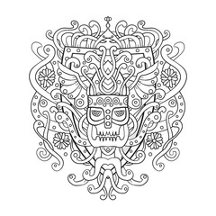 Viking ornament in a graphic style. Vector illustration design warrior clothing isolated on a white background.