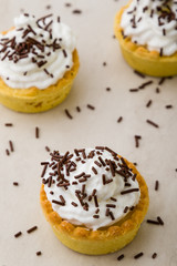mini tart with chocolate