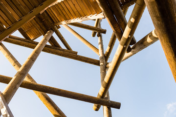details of wooden watch tower