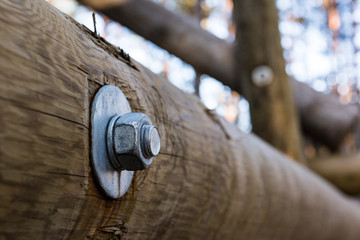details of wooden watch tower