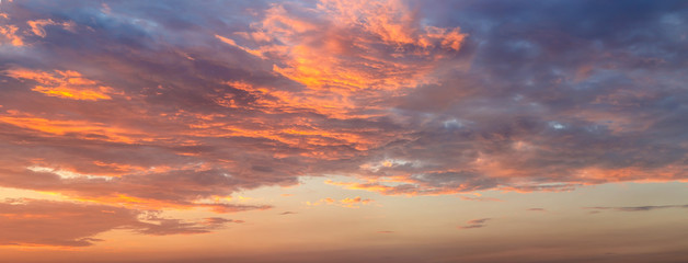 Naklejka na ściany i meble sunset sky with clouds and golden light, sunset sky gradient background