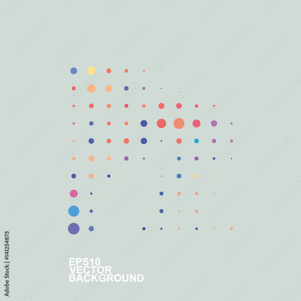 Poster abstract background with colorful dotted pattern