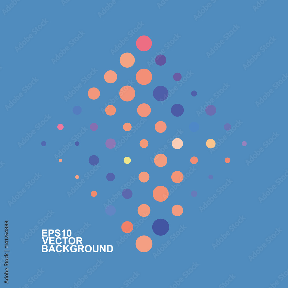 Poster abstract background with colorful dotted pattern