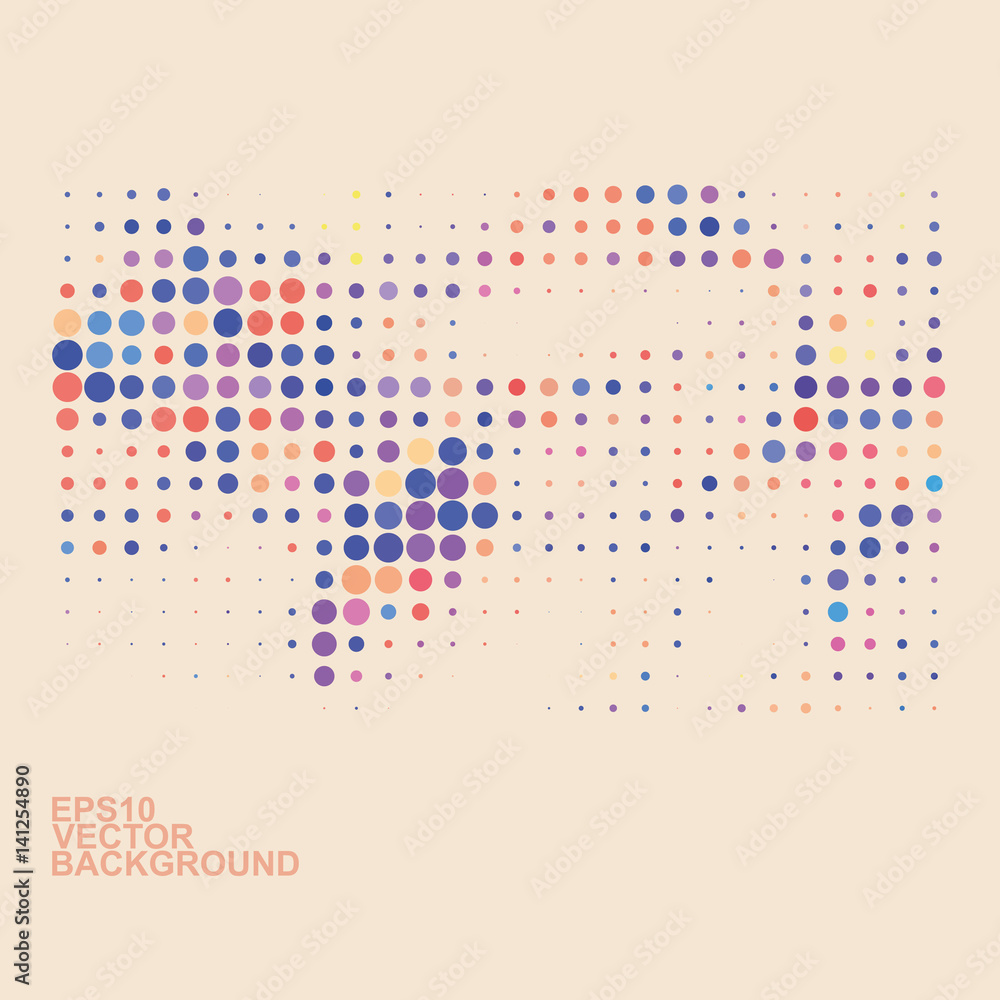 Poster abstract background with colorful dotted pattern