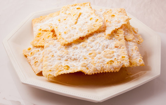 Crostoli, typical Italian sweet.