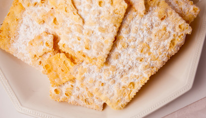 Crostoli, typical Italian sweet.