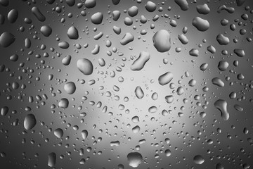 Water drops on glass for background and design.