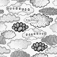 Fototapete Seamless pattern with vector abstract clouds. © ImHope