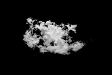White cloud on black background