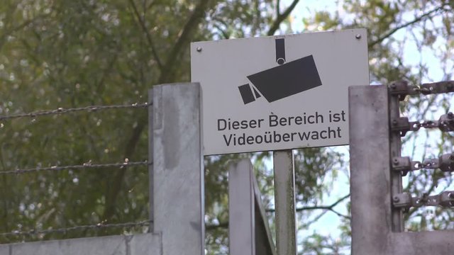 Area being protected by surveillance equipment.
