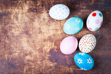 Decoration Easter Eggs with copy space. Happy Easter!.