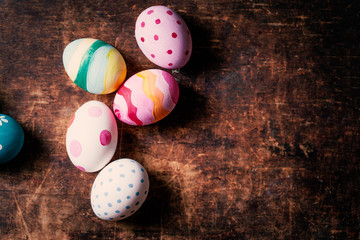 Decoration Easter Eggs with copy space. Happy Easter!.
