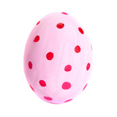 Colorful Egg isolated on white background close up. Happy Easter Handmade painted color Egg