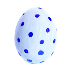Colorful Egg isolated on white background close up. Happy Easter Handmade painted color Egg