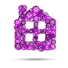 Real estate or construction idea presented by home icon on white background