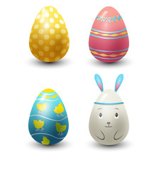 Easter eggs painted with spring pattern vector illustration.