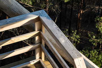 details of wooden watch tower