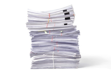 Stack of Documents isolated on white background