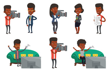 Vector set of media people characters.