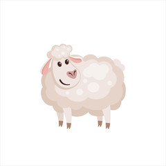 Cute lamb in flat style.