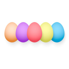 Easter egg vector illustration. Isolated group of colorful eggs on white