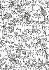Set of Halloween symbols. Seamless Pattern