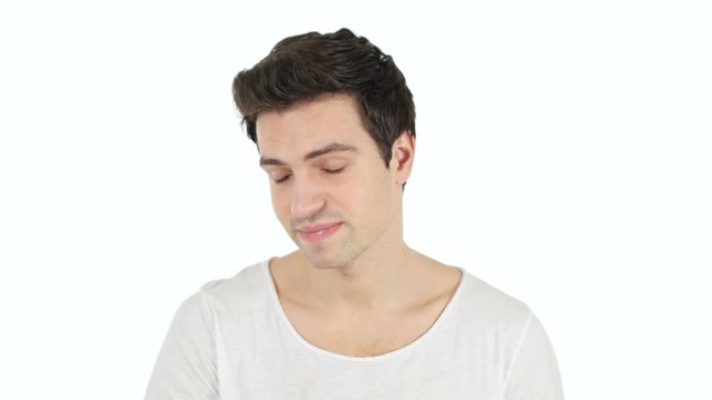 Headache, Frustrated Handsome Man, White Background