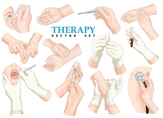 Therapy. Vector set.