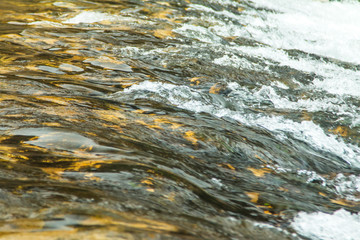 Waves on the flowing river stream, close up, Kupa river, Gorski kotar, Croatia