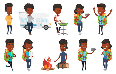 Vector set of traveling people.