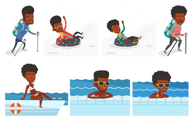 Vector set of traveling people.