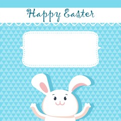 easter card bunny light blue